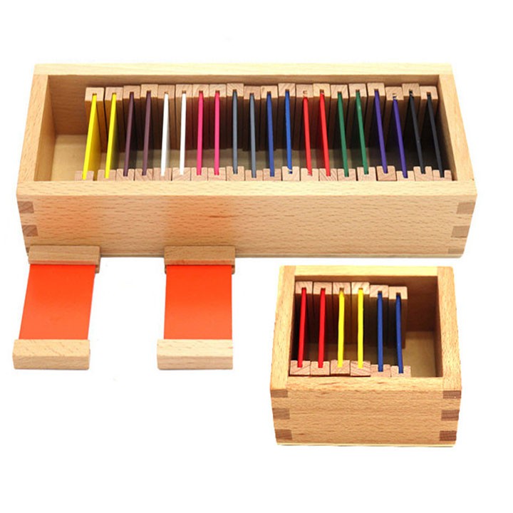 Hộp thẻ nhận biết màu - giáo cụ Montessori - Thẻ màu montessori