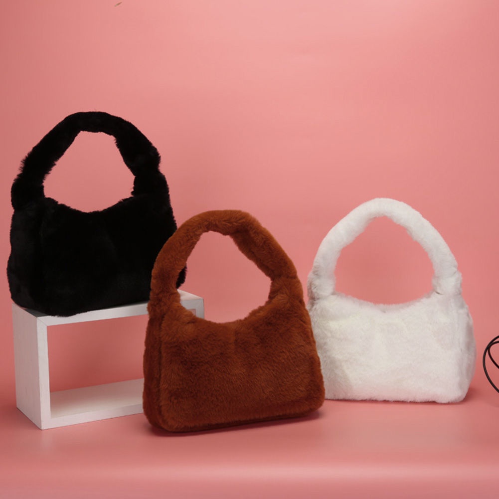 Túi Xách Kẹp Nách Phối Lông Phong Cách Thời Trang Thu Đông Mới Cho Nữ