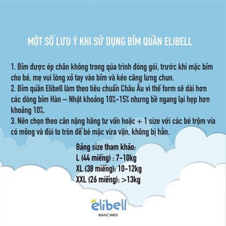 Tã/Bỉm (dán/ quần) nội địa Nga ELIBELL cao cấp S76/M64/L54/L44/XL38/XXL