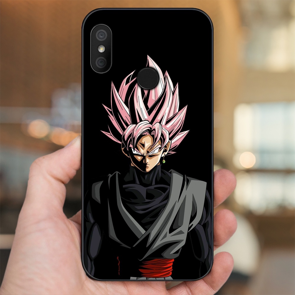 Ốp lưng Xiaomi Redmi 6 Pro, Mi A2 Lite viền đen in hình Goku Dragon Ball