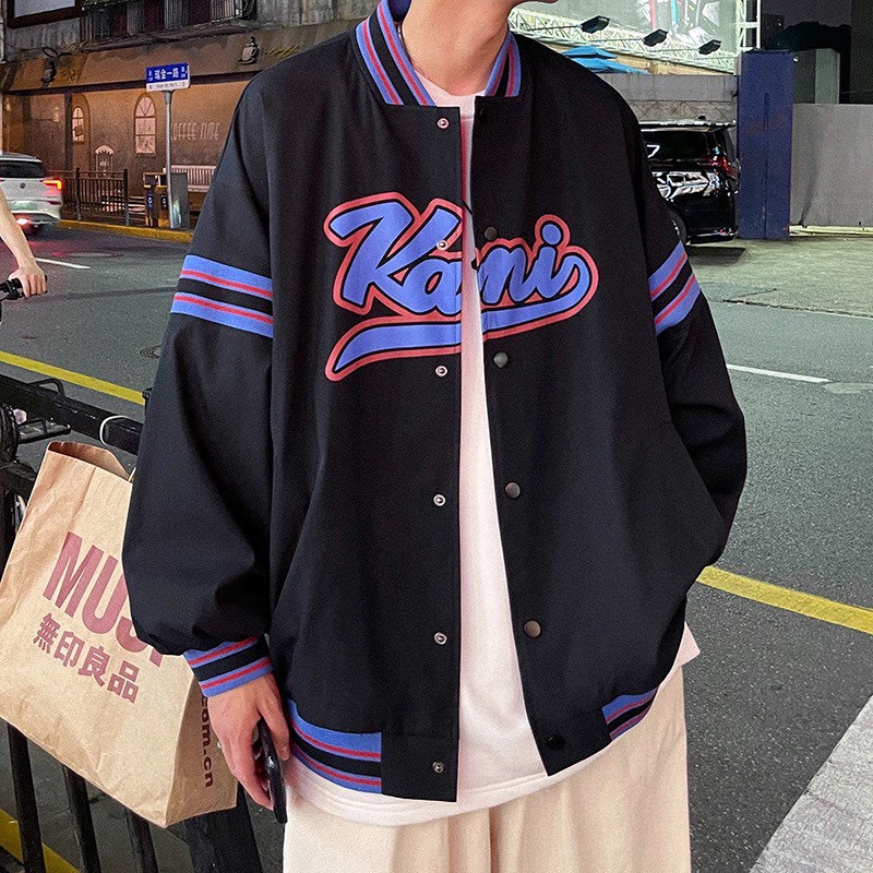 Áo khoác,bomber gió thaanin hình chữ KUMI form rộng nam nữ mặc cực đẹp