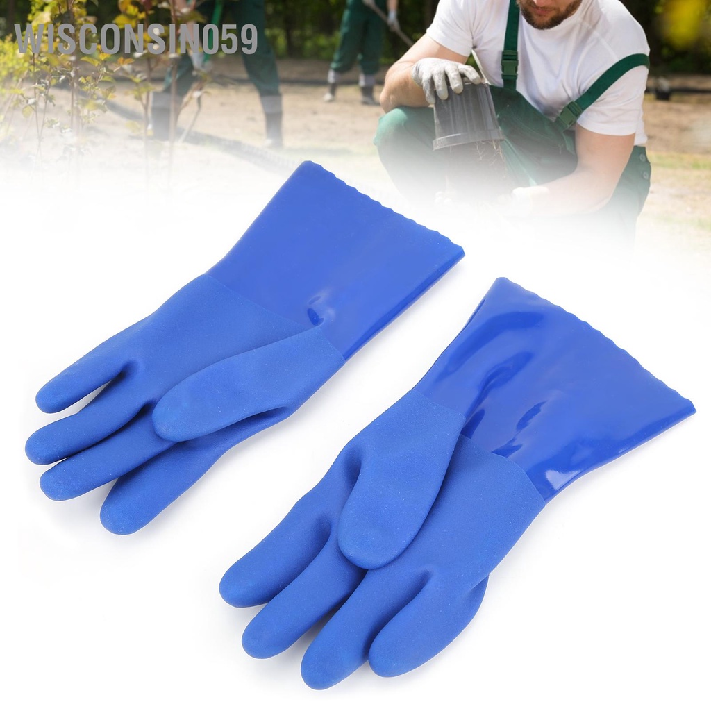 Găng Tay PVC Hai Lớp Dày Dặn Phun Sương Mạ Điện In Họa Tiết Câu Cá Làm Vườn