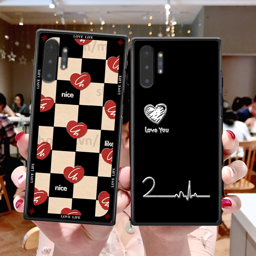 Ốp Samsung Note 10 / Note 10 Plus / Note 10+ in hình caro trái tim siêu đẹp, siêu nét đầy phong cách cá tính