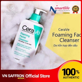 Sữa rửa mặt Cerave Foaming Facial Cleanser bản Mỹ và Pháp Cerave da dầu & Da Khô - [ Mỹ phẩm Nhà Xoăn]