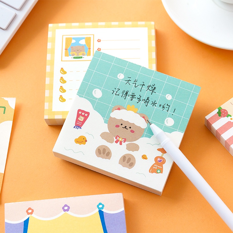 Set 100 tờ giấy note diary bear