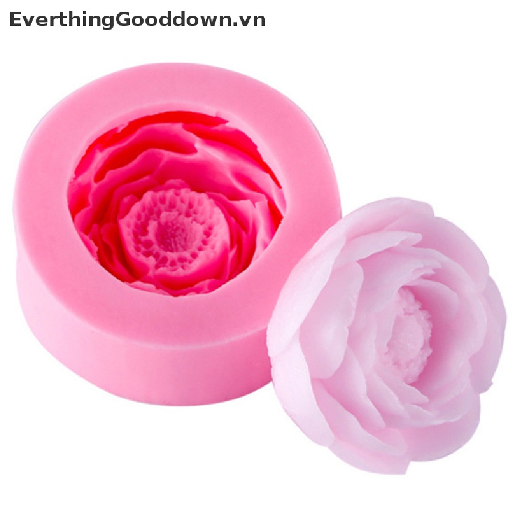 Khuôn Silicone Làm Bánh / Xà Phòng Hình Hoa Mẫu Đơn