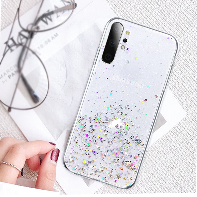 Ốp Điện Thoại Trong Suốt Phối Kim Tuyến Cho Samsung S20 S21 S22 Plus S20 S21 S22 Ultra Galaxy S21FE