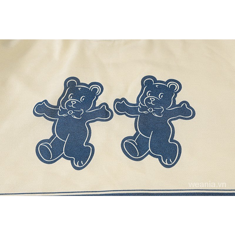 Set áo tay dài dáng rộng in chữ + quần short trơn màu thời trang cho nữ