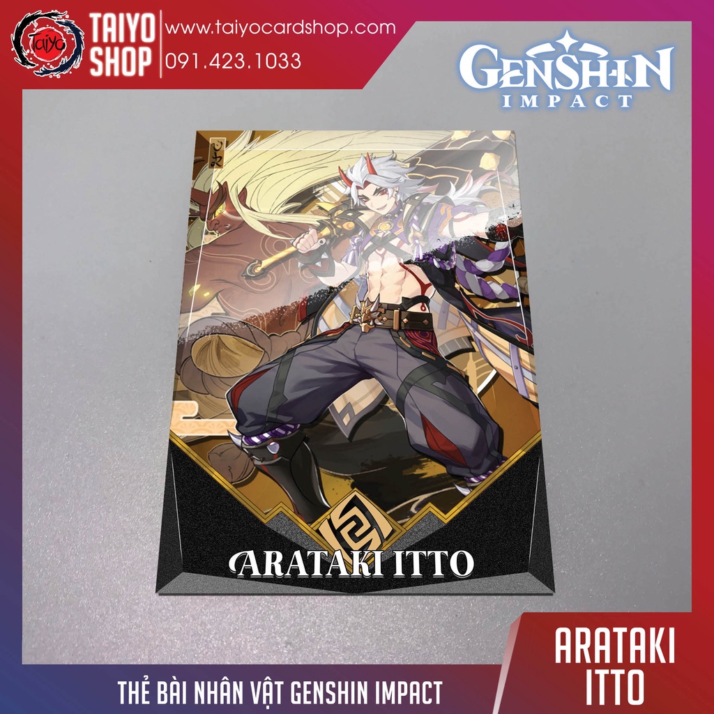 Thẻ bài sưu tầm card custom bánh xốp Genshin Impact Arataki Itto