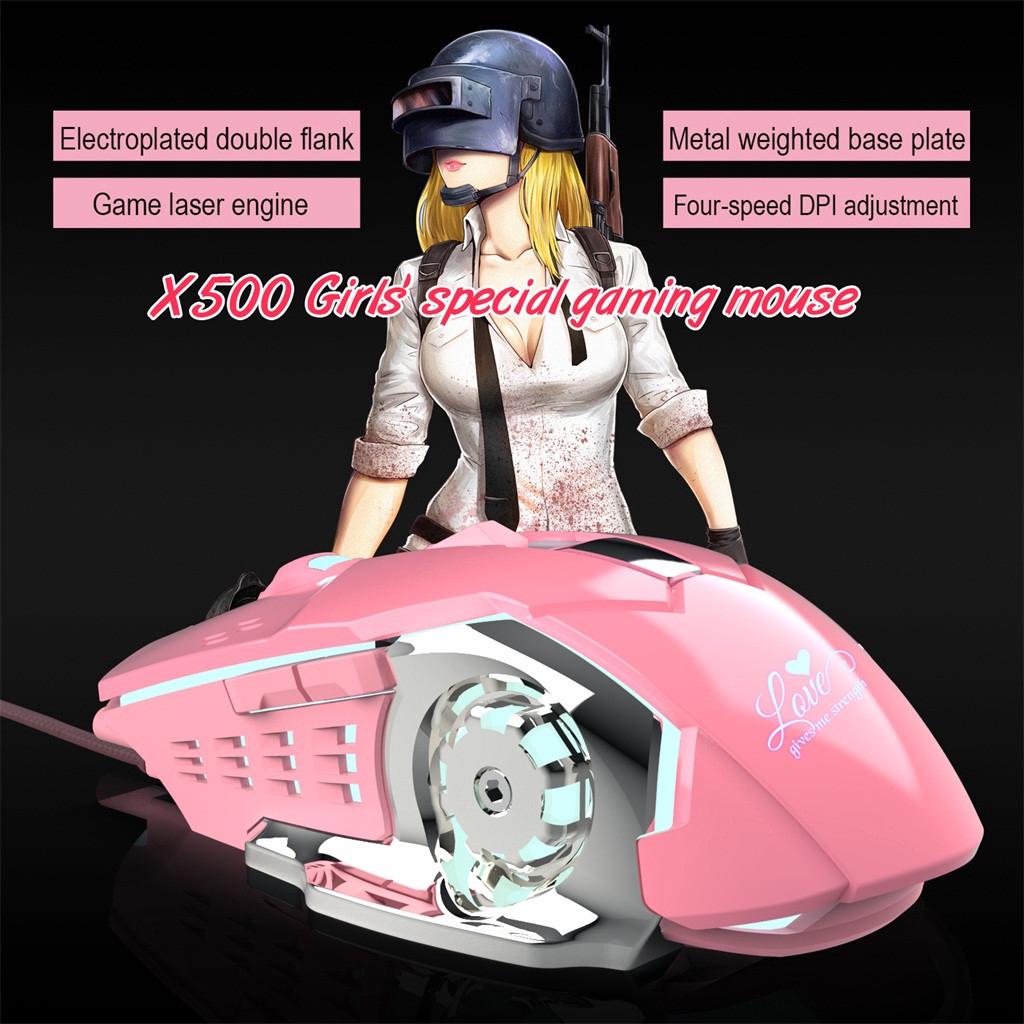 Chuột gaming hxsj ~ x500 có dây đèn led cho game thủ pubg