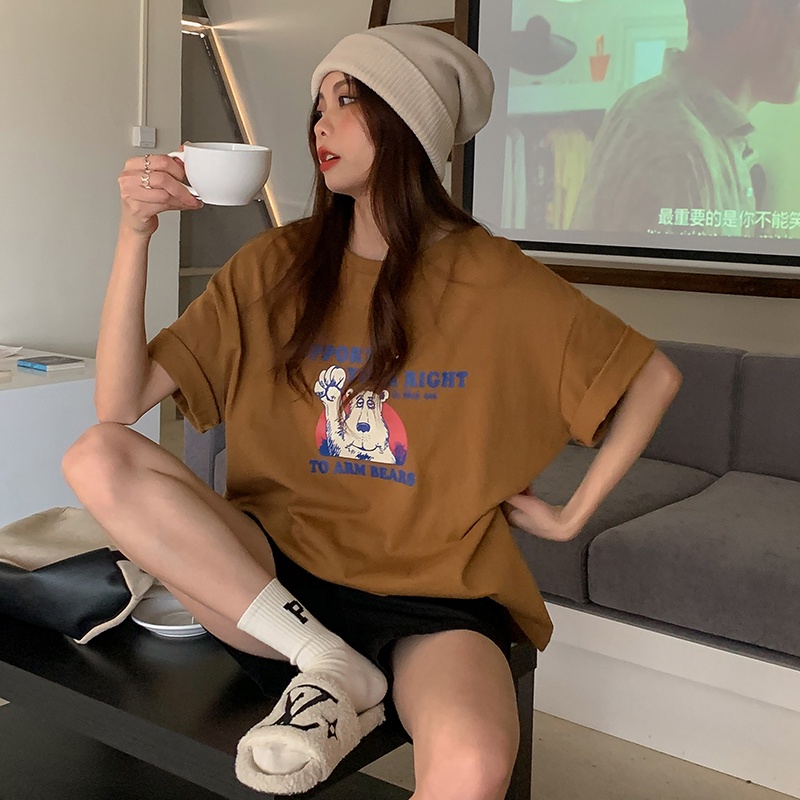 NRVP Áo Thun Nữ Tay Ngắn In Hình Phong Cách Hàn Quốc Thời Trang Mùa Hè 2022