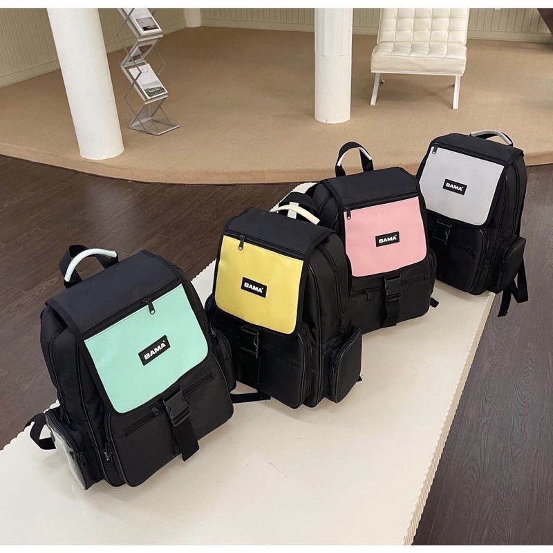 Balo Bama Project Backpack Chất Liệu Vải Canvas Cặp Bama Đi Học Đi Chơi Ulzzang Unisex Đựng Vừa Laptop 15 Inch