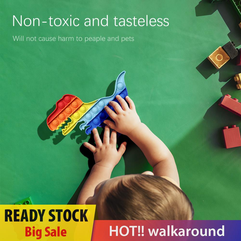 Đồ Chơi Bóp Bong Bóng Silicone Hình Khủng Long Màu Cầu Vồng Giúp Giảm Căng Thẳng