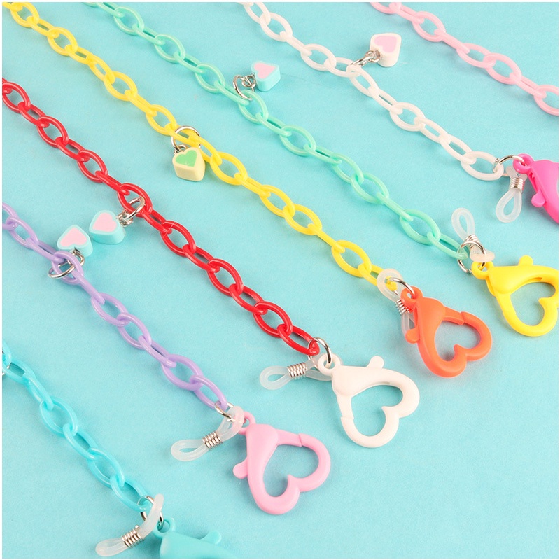 Dây đeo khẩu trang, mắt kính hình trái tim chống thất lạc nhiều màu sắc KT2