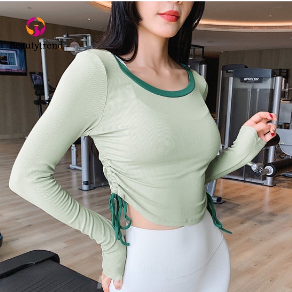 【Beautytrend]】Áo Tập Yoga Dây Rút Hai Bên Gợi Cảm Dành Cho Nữ