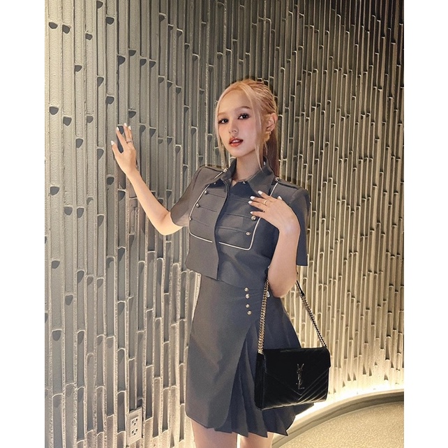 Set đồng phục xám ghi hot girl Xoài Non