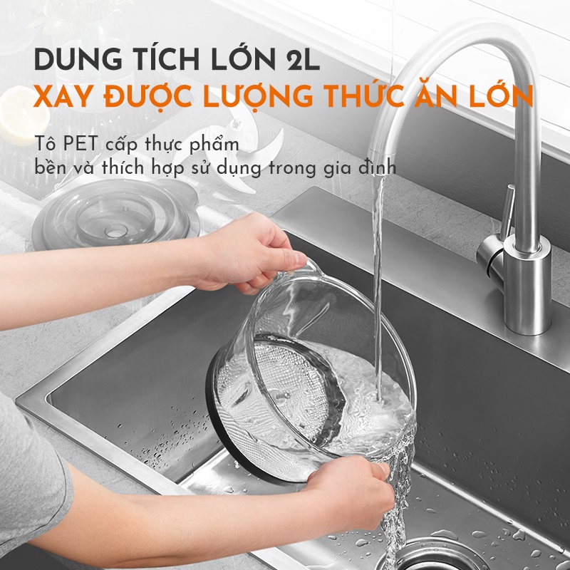 Máy xay thịt thực phẩm đa năng GAABOR GJ-M30A 2L (Nhựa - Tô Nhựa) - 300W - Hàng chính hãng