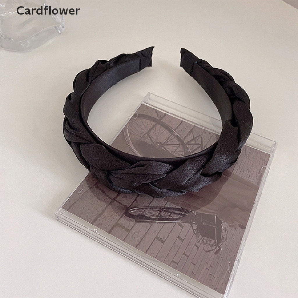 &lt; Cardflower &gt; Băng Đô Bện Tóc Bản Rộng Màu Trơn Thời Trang Đang Giảm Giá