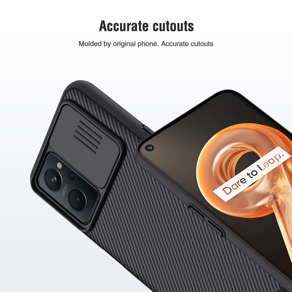 Ốp điện thoại Nillkin bằng PC chống sốc có nắp trượt bảo vệ máy ảnh cho Realme 9i