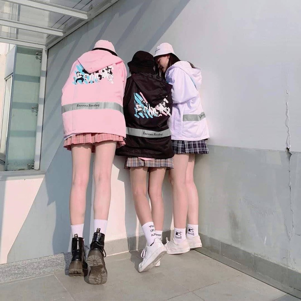 Áo khoác dù nam nữ sọc xéo banawaaa