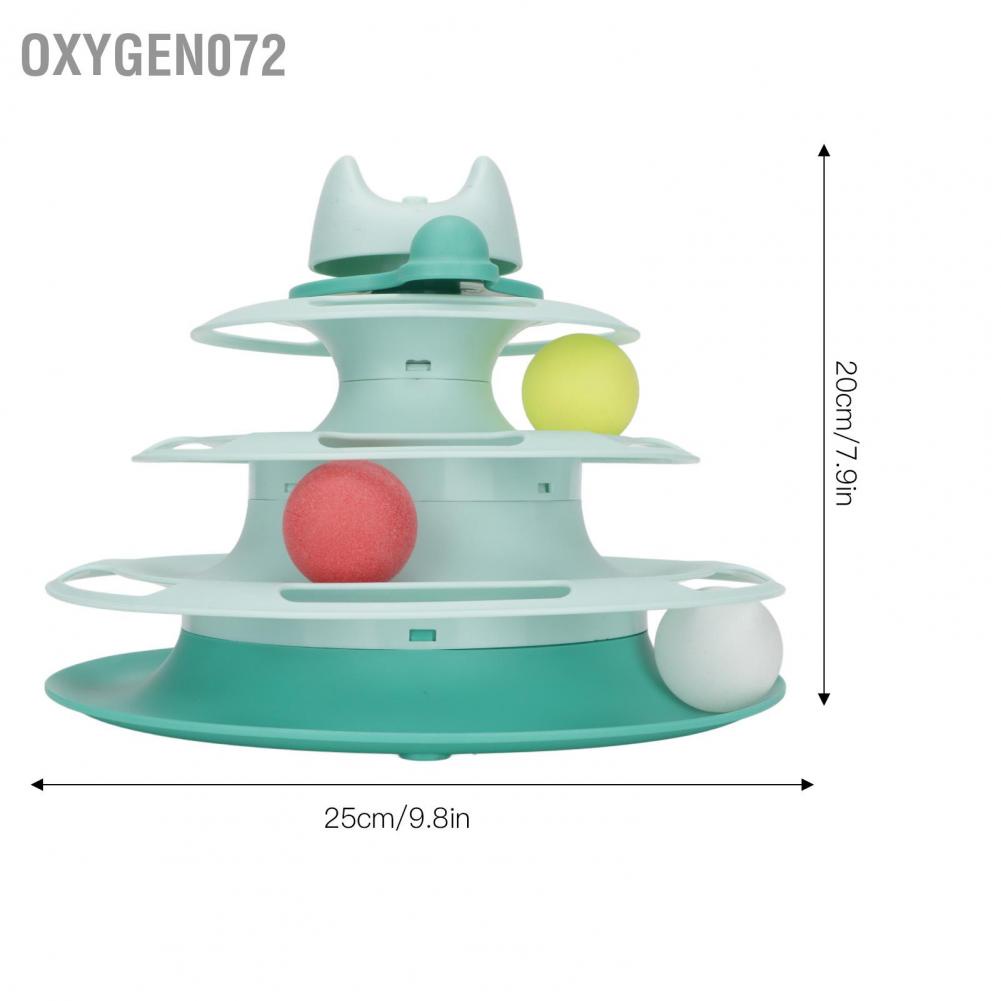 Oxygen072 Đồ chơi Bàn xoay mèo 4 cấp độ có thể tháo rời ngăn ngừa trầy xước Đồ chơi theo dõi tương tác cho cưng