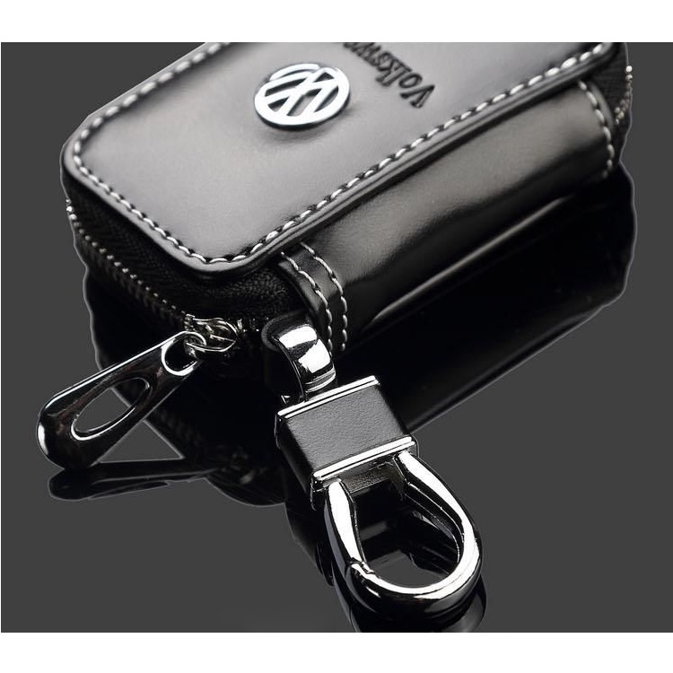Bao Da Đựng Chìa Khóa Xe Hơi Có Móc Kim Loại Và Khóa Kéo