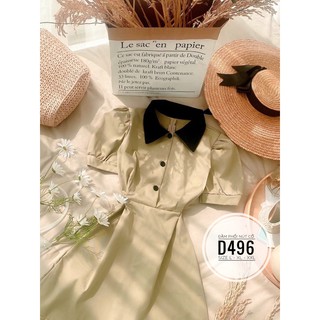 Bigsize Đầm phối nút cổ D496