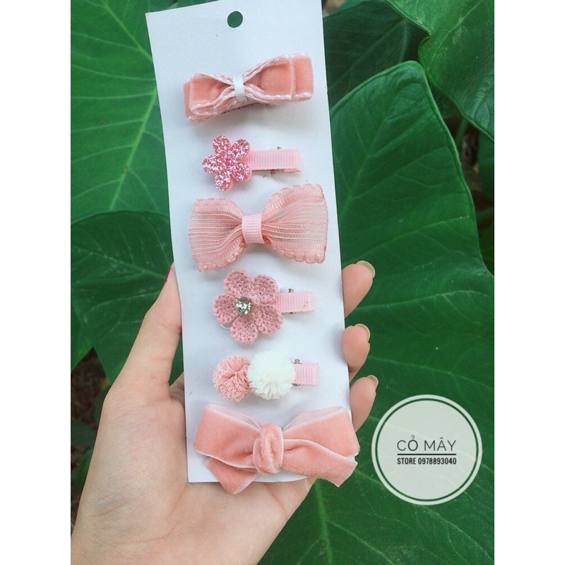 set 6 kẹp tóc cho bé gái