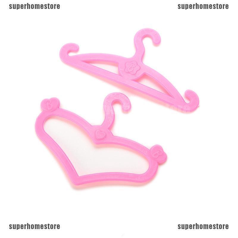 Set 100 Móc Treo Quần Áo Màu Hồng Cho Búp Bê Barbie