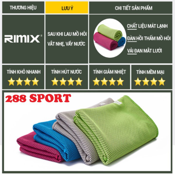 Khăn Lạnh Thể Thao, Khăn Tập gym chạy bộ thấm hút mồ hôi, Mát lạnh RIMIX RM8011