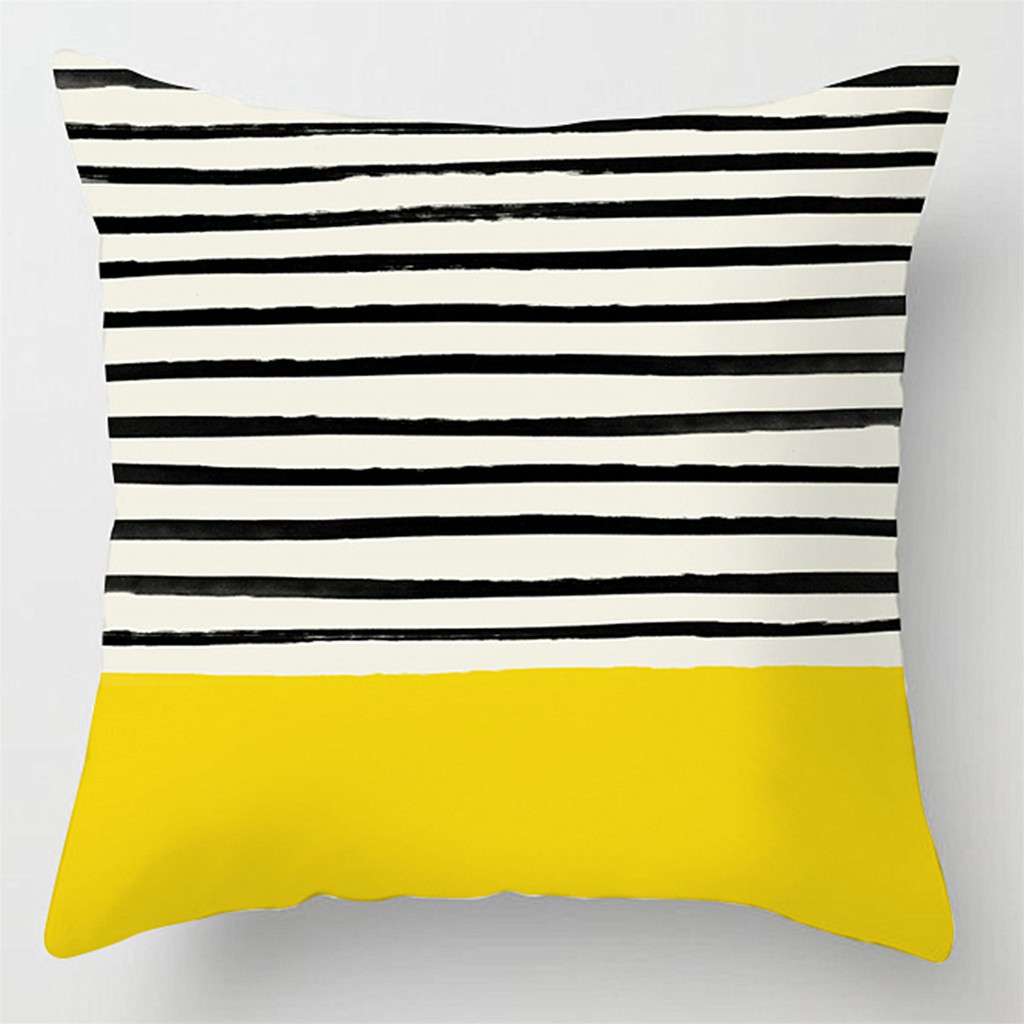 Áo gối in hình trừu tượng màu vàng chất vải mềm mại nhiều kích cỡ 40 / 45 / 50 / 60cm