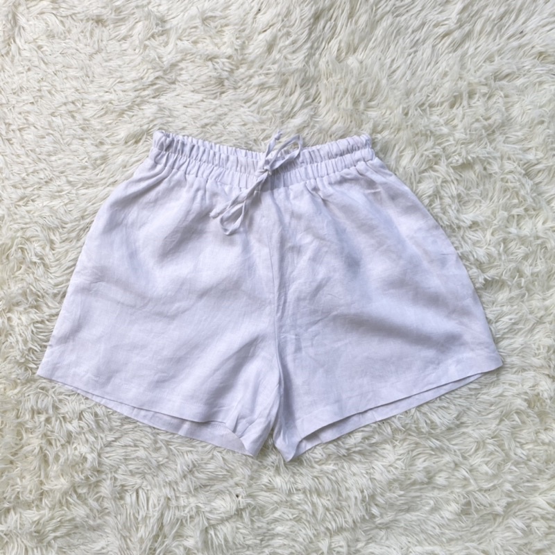 Quần short linen lưng thun, quần đùi ngắn - 4 màu - Audrey Studio