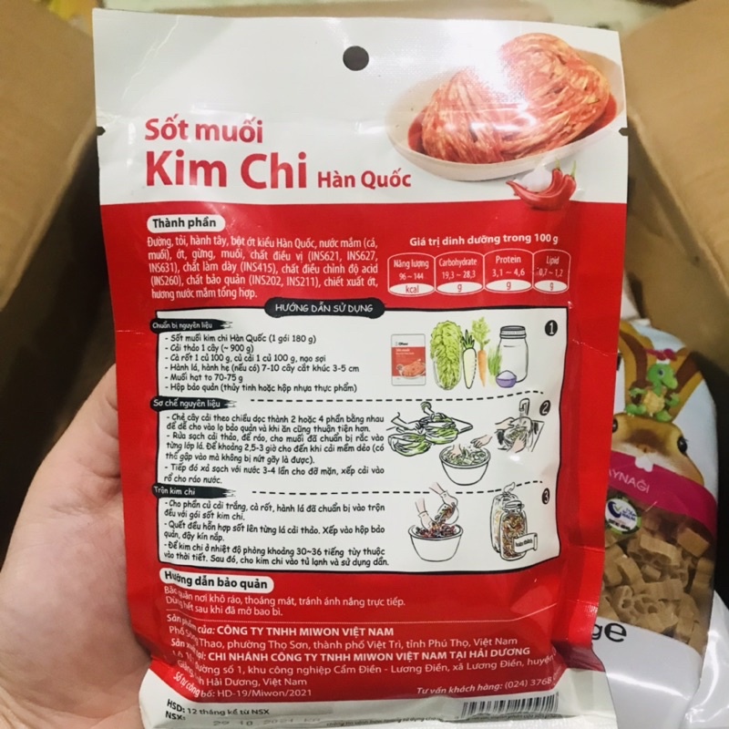 Sốt muối kim chi O'food gói 180g, chuẩn vị Hàn Quốc