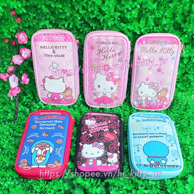 Túi đựng thẻ ATM - hộ chiếu Hello Kitty có dây đeo tay