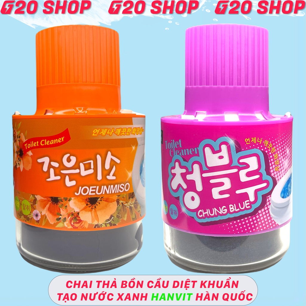 Thả bồn cầu khử mùi Hanvit diệt khuẩn, tạo nước xanh Chung Blue Joeunmiso 180gr NPP G20SHOP