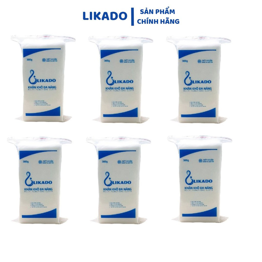 Khăn khô đa năng cho bé Likado 300g kích thước  270 tờ/ bịch