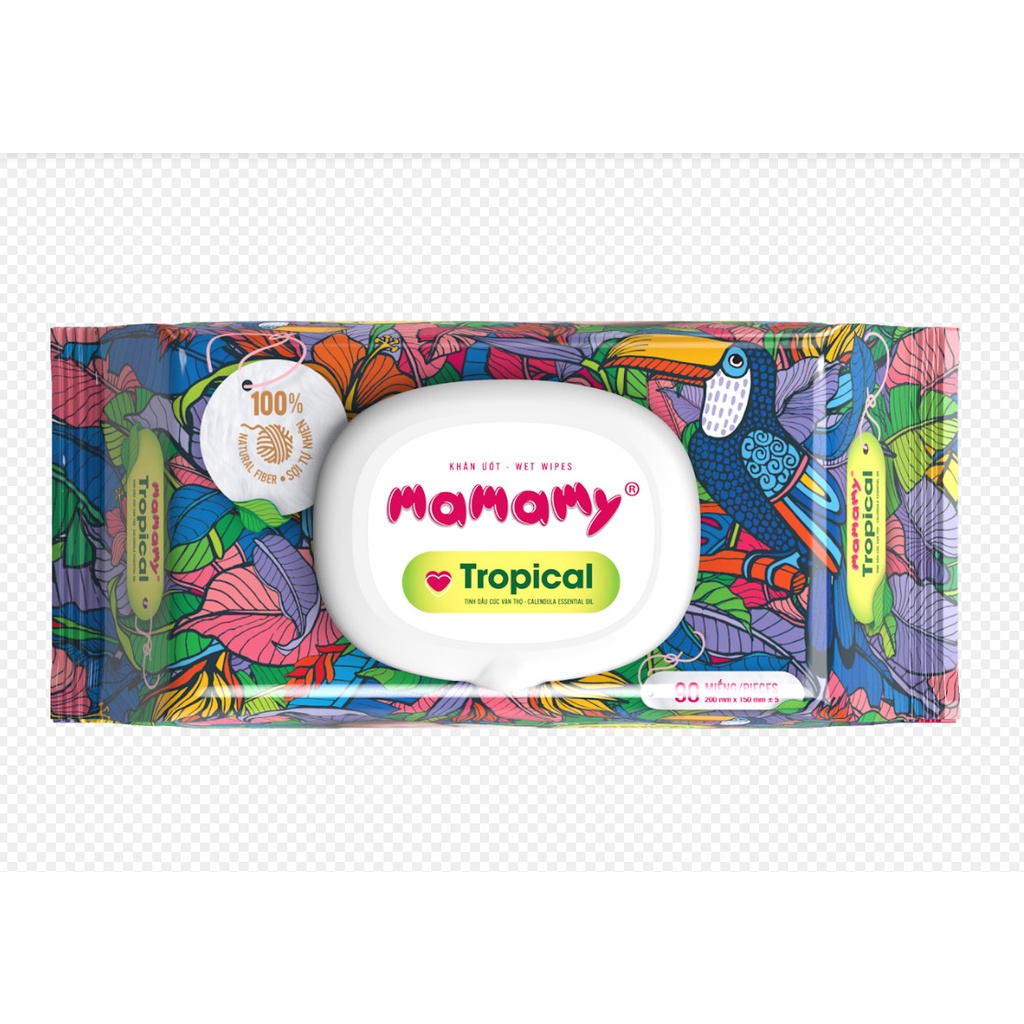 Khăn ướt Mamamy hộp 100 tờ có nắp cho bé