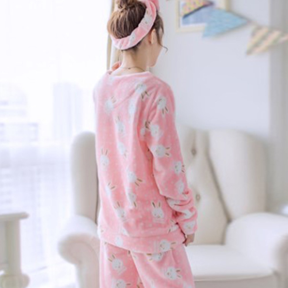 Bộ Đồ Ngủ Vải Bông In Họa Tiết Dễ Thương Size M-2Xl Cho Nữ | BigBuy360 - bigbuy360.vn