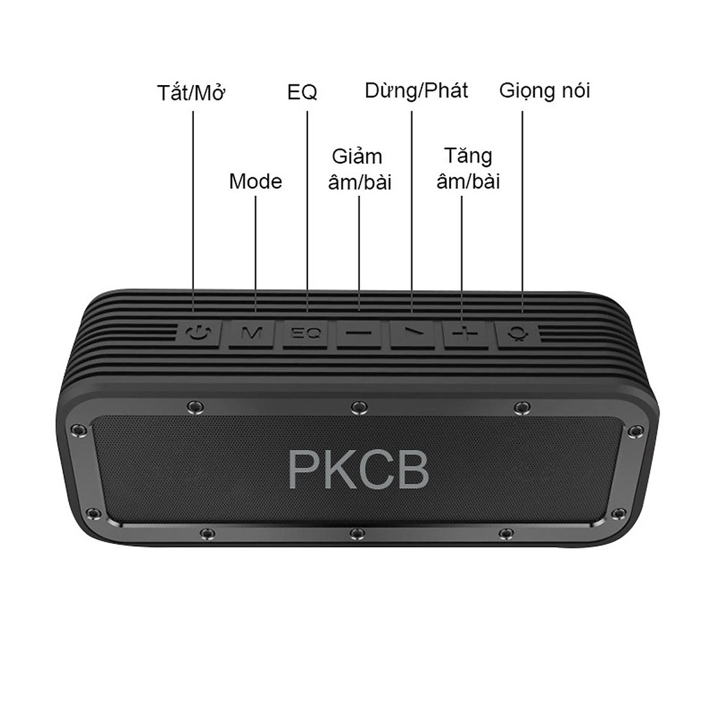 Loa Bluetooth Không Dây 50W PKCB công suất lớn Super Bass pin 6600MAH sạc nhanh Type C công nghệ AI Hàng Chính Hãng