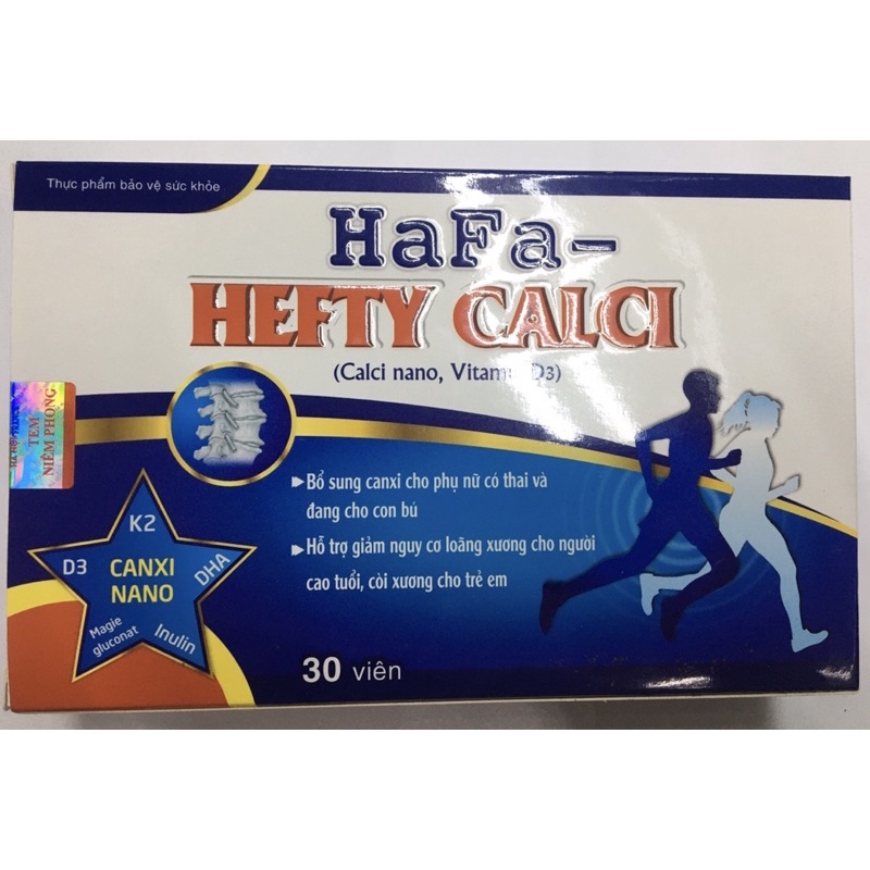 Xương khớp, Hỗ trợ xương khớp, Canxi cho bà bầu, HaFa – Hefty Calci giảm nguy cơ loãng xương, còi xương, đau nhức xương