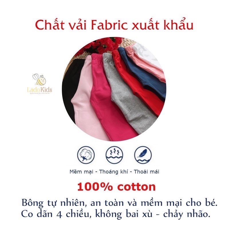 Quần legging Thu Đông bé gái phối ren (22-40kg) cotton siêu dày dặn co giãn loại 1