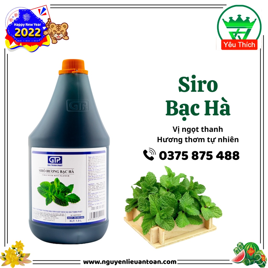 Siro Bạc Hà GTP 2.5kg Hương Vị Đậm Đà, Vị Ngọt Tự Nhiên