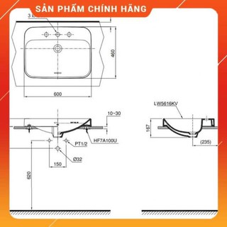 Chậu rửa đặt bàn Toto LT5616C