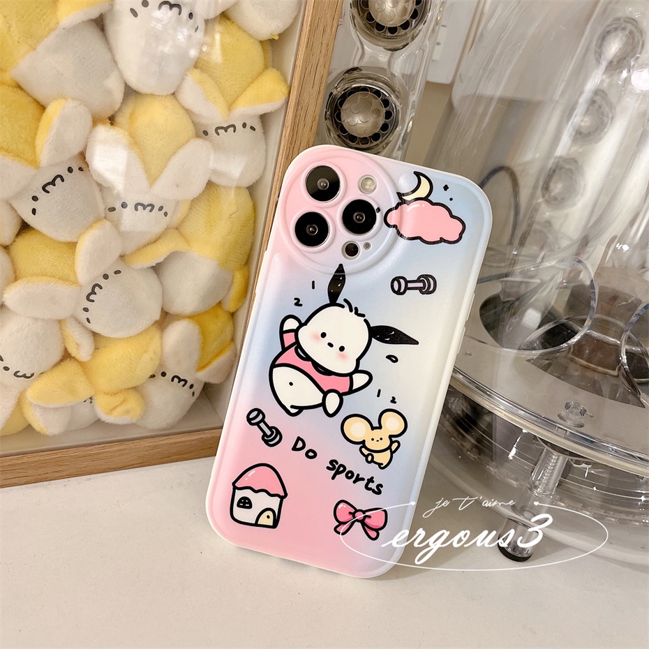 Ốp Điện Thoại Mềm Họa Tiết Pochacco Bảo Vệ Ống Kính Máy Ảnh Cho iPhone 14 13 12 11 Pro Max SE2020 X XR Xs Max 7 8 Plus