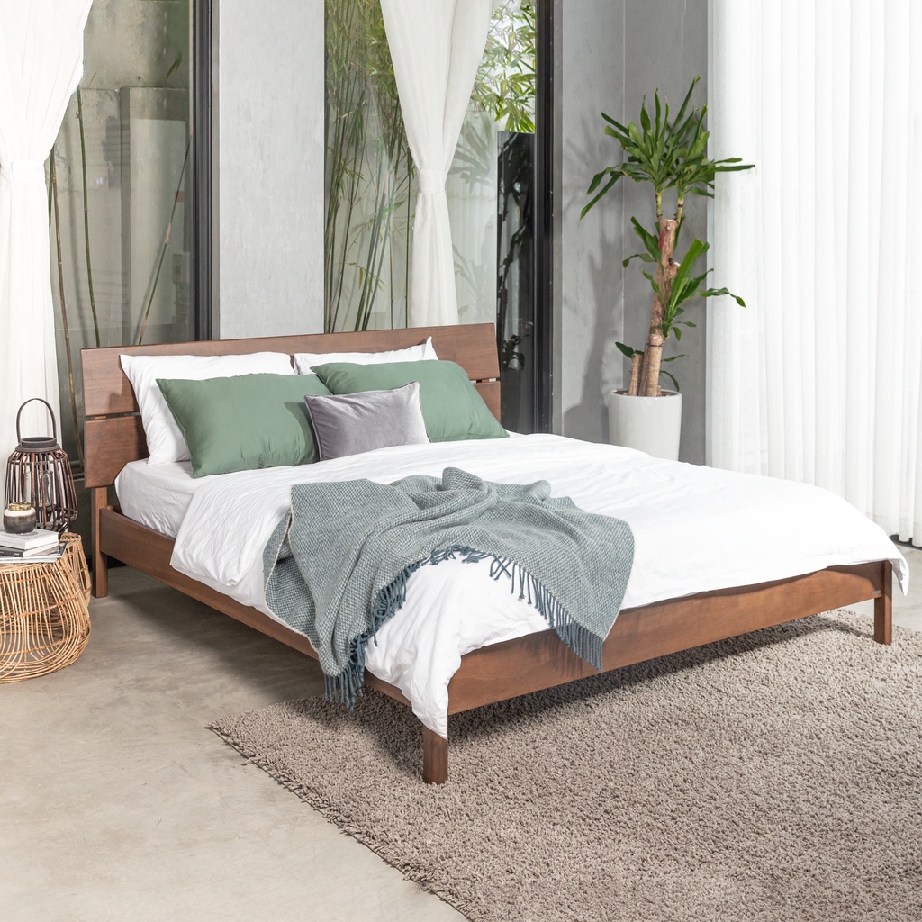 Giường Ngủ Gỗ Tràm MOHO VLINE 601 Màu Nâu