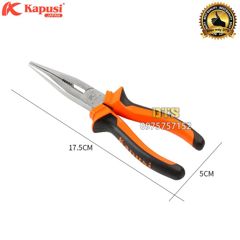 Kìm đa năng tổ hợp công nghiệp kiểu Nhật Kapusi JAPAN 7 inch, hợp kim thép Niken cao cấp, thiết kế tiết kiệm 30% lực bấm