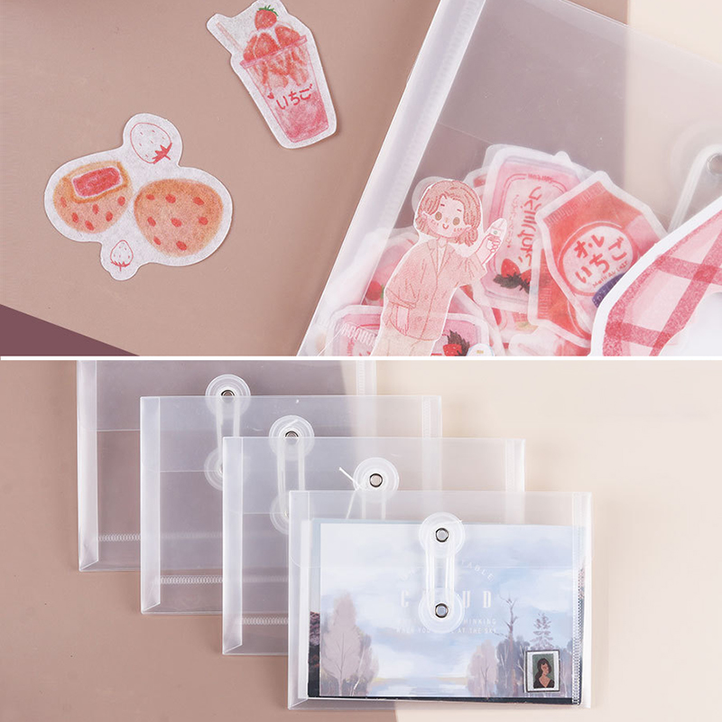 Túi đựng sổ tay / dụng cụ học tập đa năng trong suốt chống thấm nước cỡ A6 160*115mm