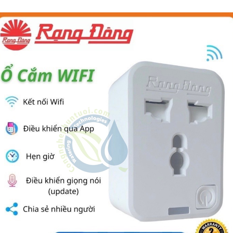 Ổ Cắm Thông Minh 16A - Ổ Cắm Wifi Rạng Đông 3500W - Chức Năng Hẹn Giờ, Điều Khiển Từ Xa - Bảo Hành 1 Năm