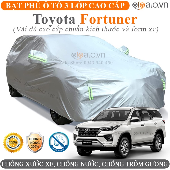 Bạt Phủ Ô Tô Toyota Fortuner Cao Cấp 3 Lớp Chống Nắng Nóng Chống Nước Chống xước | OTOALO