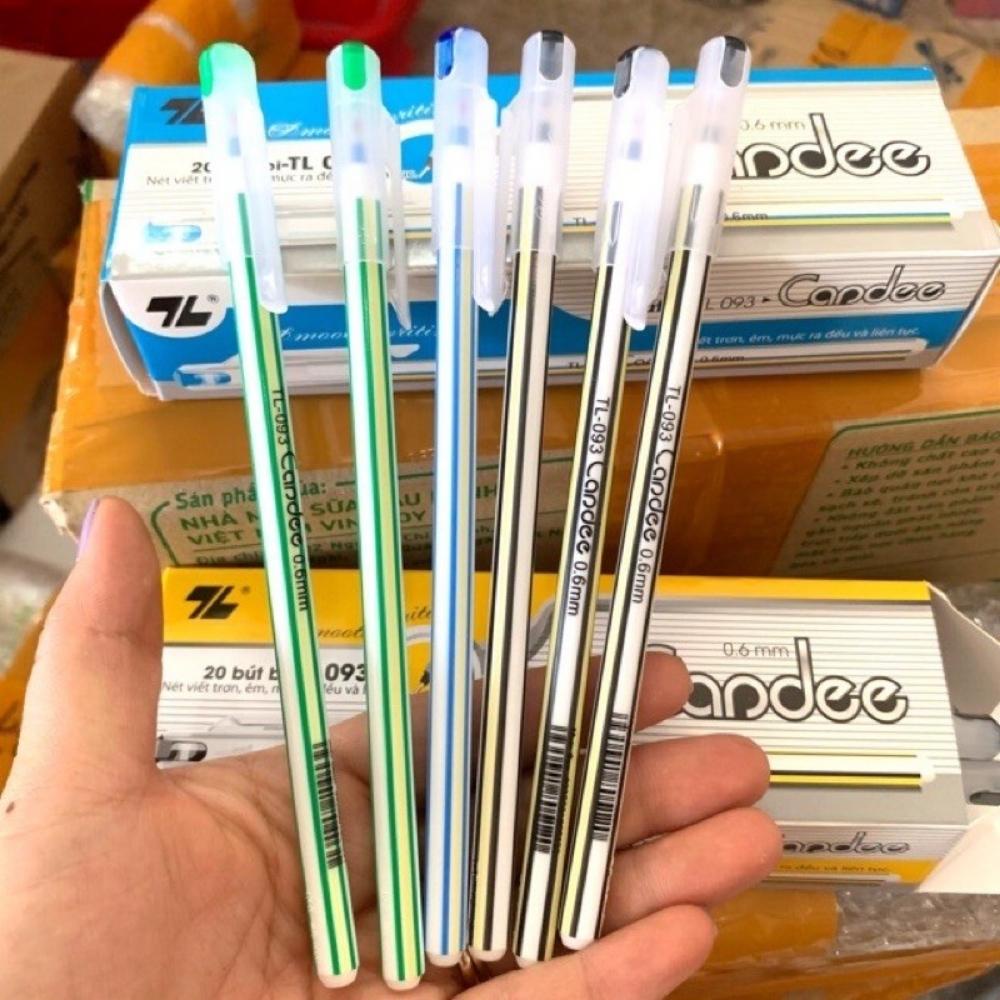 Bút Bi Thiên Long Tl-093 Dành Cho Học Sinh , Combo 5 Cây ,  Xanh , Đen , Đỏ Nét 0.6mm